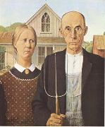 Grant Wood Anerican Gothic (mk09) Norge oil painting reproduction